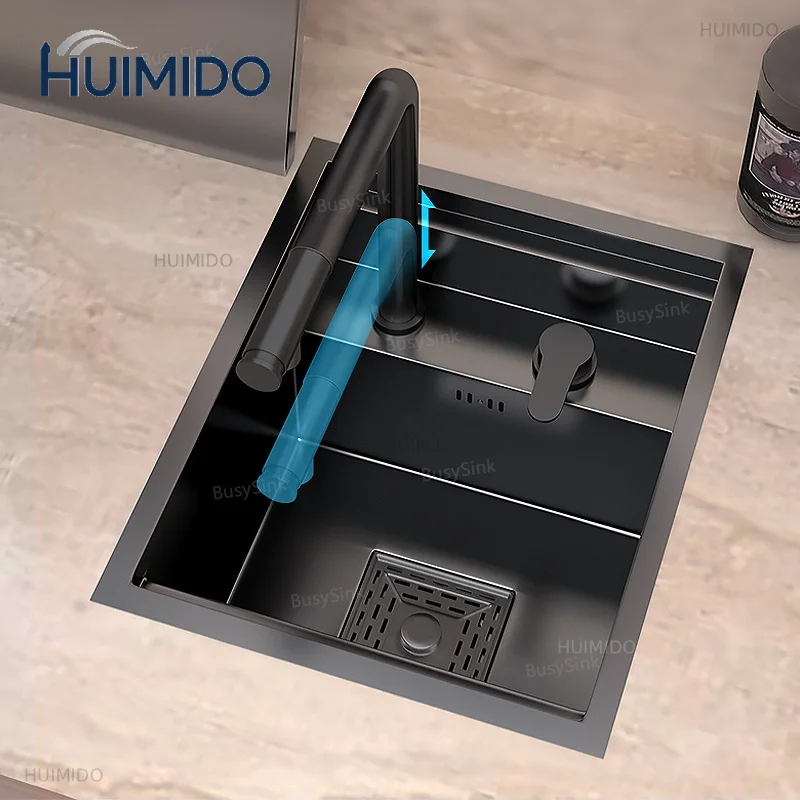 Mini Hidden Kitchen Sink Balcony Bar Apartment Household Save Space Stainless Steel Wash Dish Basin With Lid Small Single Slot