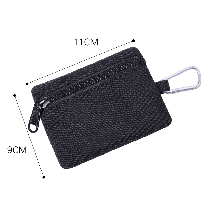 Outdoor Small Waist Pouch Key Wallet Mini Portable Key Card Case Travel Zipper Belt Bag Tactical Purse Coin Purse With Carabiner