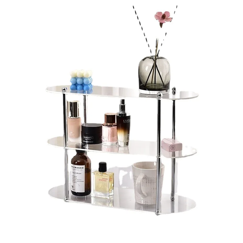 INS Style Storage Rack Acrylic Shelf Bathroom Countertop Cosmetics Display Multi-Layer Coffee Cup Holder Desktop Storage Decor