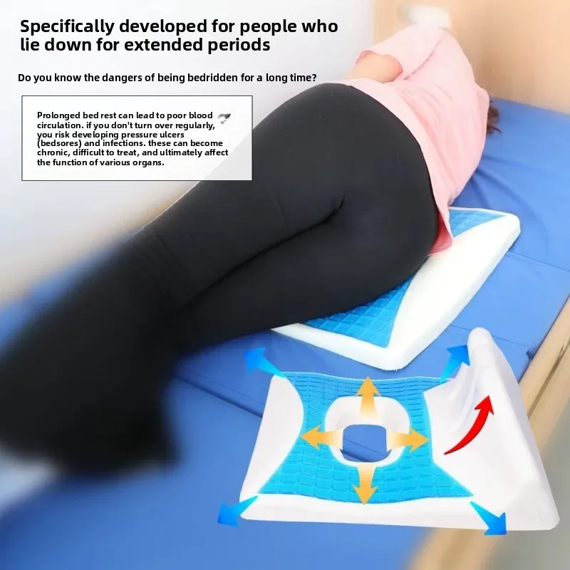 Anti Bedsore Gel Cushion Breathe Freely Fiber Material O- Shaped Opening Triangular Slope Hemorrhoid Pad Pressure Ulcer Mats