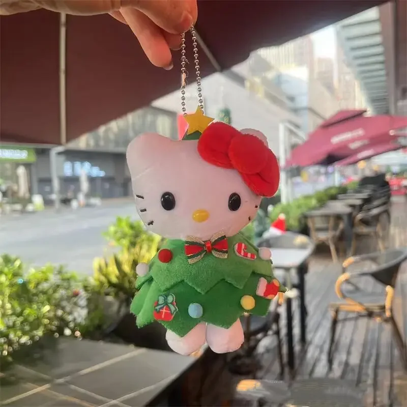 Simpatica bambola di peluche Sanrio Hello Kitty Kawaii Anime Cartoon KT giocattoli di peluche ciondolo di peluche decorazione dell'albero di Natale regali di festa