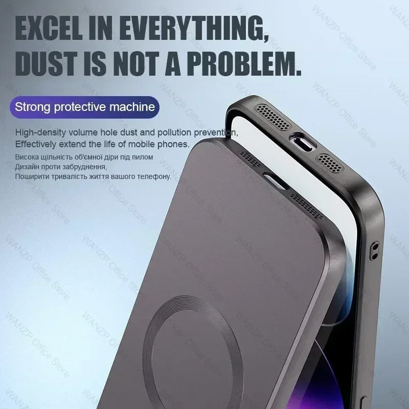 맥세이프 마그네틱 케이스, 아이폰 15, 13, 12, 11, 14 프로 맥스, 14, 15 플러스, 무선 충전 커버, 실리콘 폰 케이스, 럭셔리 매트