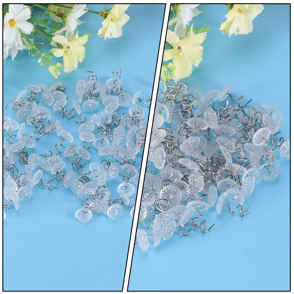 150Pcs Anti-Slip Pins Clear Head Spiral Bed Skirt Pins Secure Upholstery Dust Ruffle Pin Hold Slipcovers Stay in Place