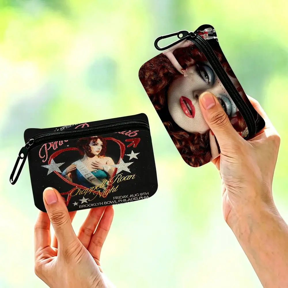 Pop Artist C-Chappell R-Roan Waterproof Oxford Cloth Zipper Wallet Portable Hanging Small Coin Purse For Travel
