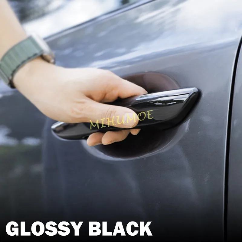 Glossy Black Car Door Handle Strip Cover Protector Trims Accessories w/ Keyless For Mazda 3 BP CX30 CX50 CX60 CX70 CX80 CX90