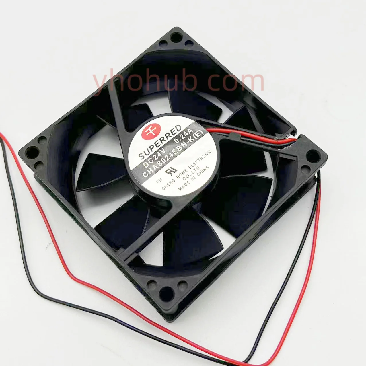 Superred CHA8024EBN-K DC 24V 0.24A 2-Wire 80x80x25mm Server Cooling Fan