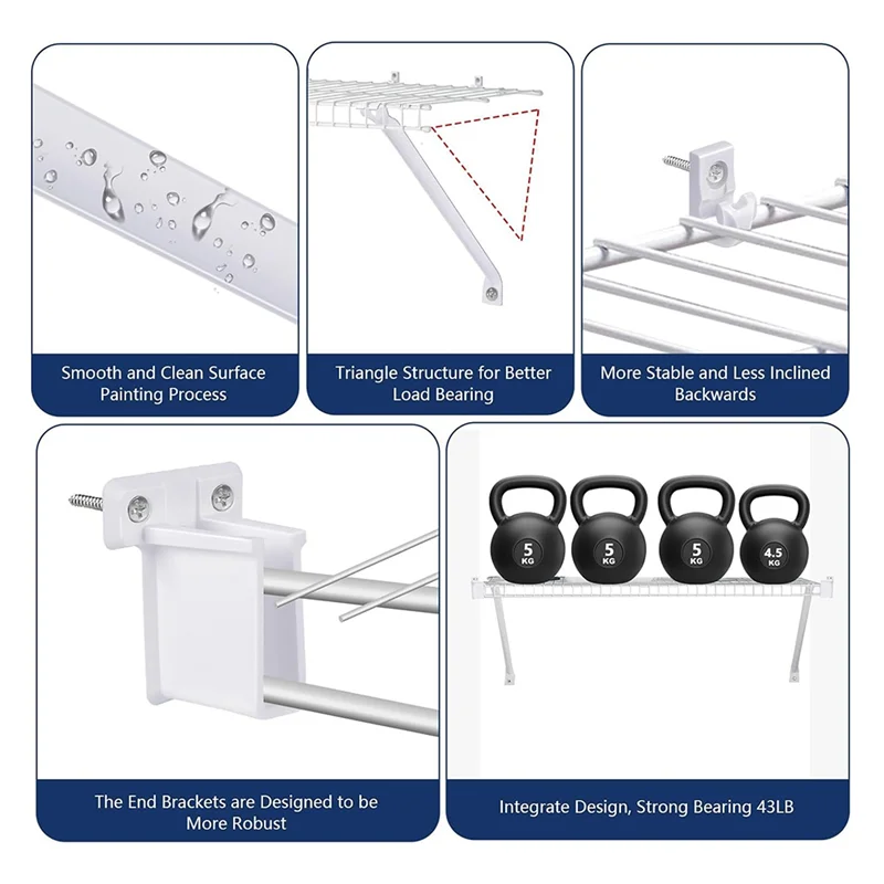 AT02-Wire Shelf Brackets Set Wire Shelving Support Brackets For Wardrobe And Wall Bracket