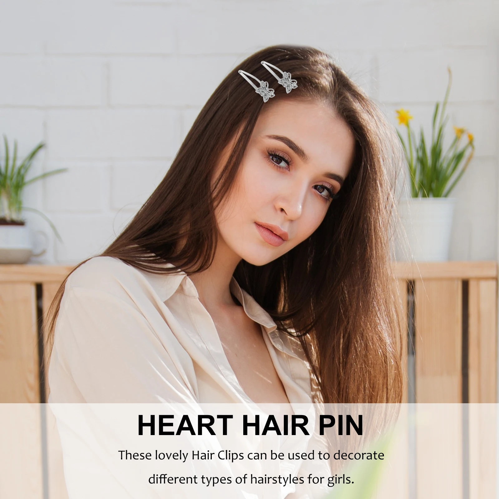 

12Pcs Metal Rhinestone Butterflies Hair Clips Stylish Snap Barrettes for Women Hair Accessories