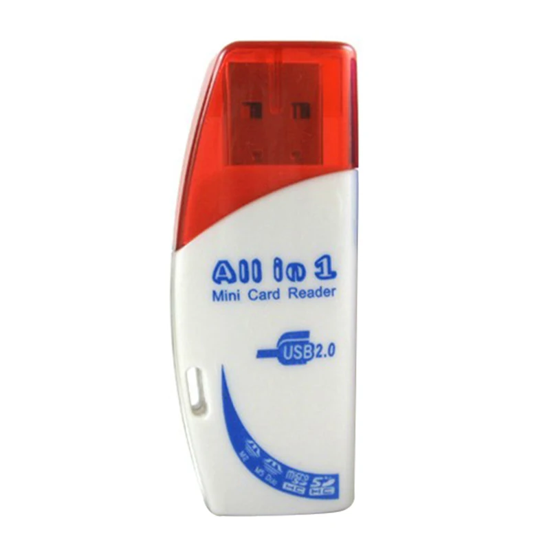 อะแดปเตอร์เครื่องอ่านการ์ด4 in 1หลากสี USB 2.0สำหรับ SD/ MS/ TF/เครื่องอ่าน M2