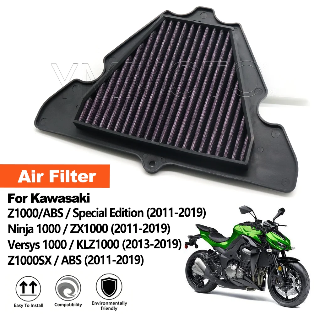 Motorcycle Air Filter For Kawasaki Z1000 Ninja 1000 Versys 1000 Z1000SX Ninja1000 Air Intake Filter Air Purification Cleaner