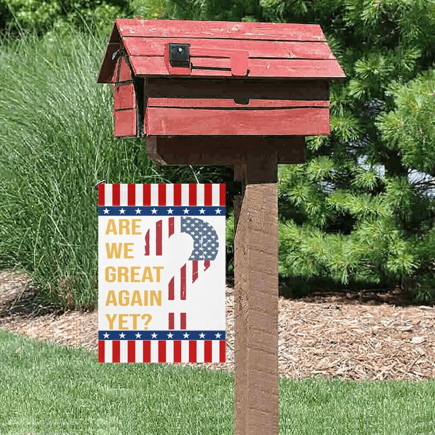 Are We Great Again Yet Yard Flag 12x18 Double Sided Novelty Garden Banner For Home Garden Patio And Yard MME UUV EEU SSL hhz