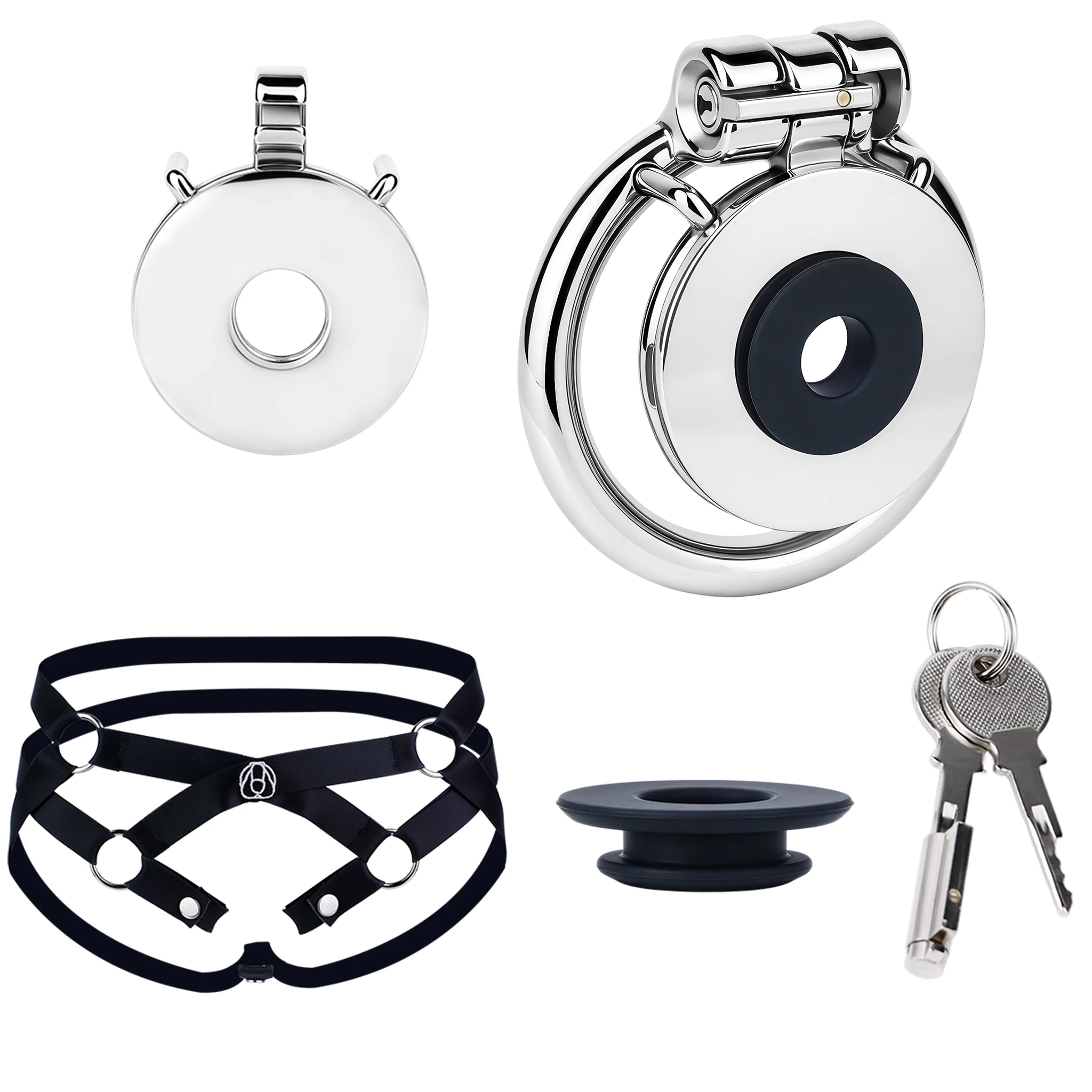 QKKQ Stainless Steel Chastity Cages With Silicone Pad Dick Rings Cock Lock Penis Restrict BDSM Sex Toys For Men Sissy Sexy Shop