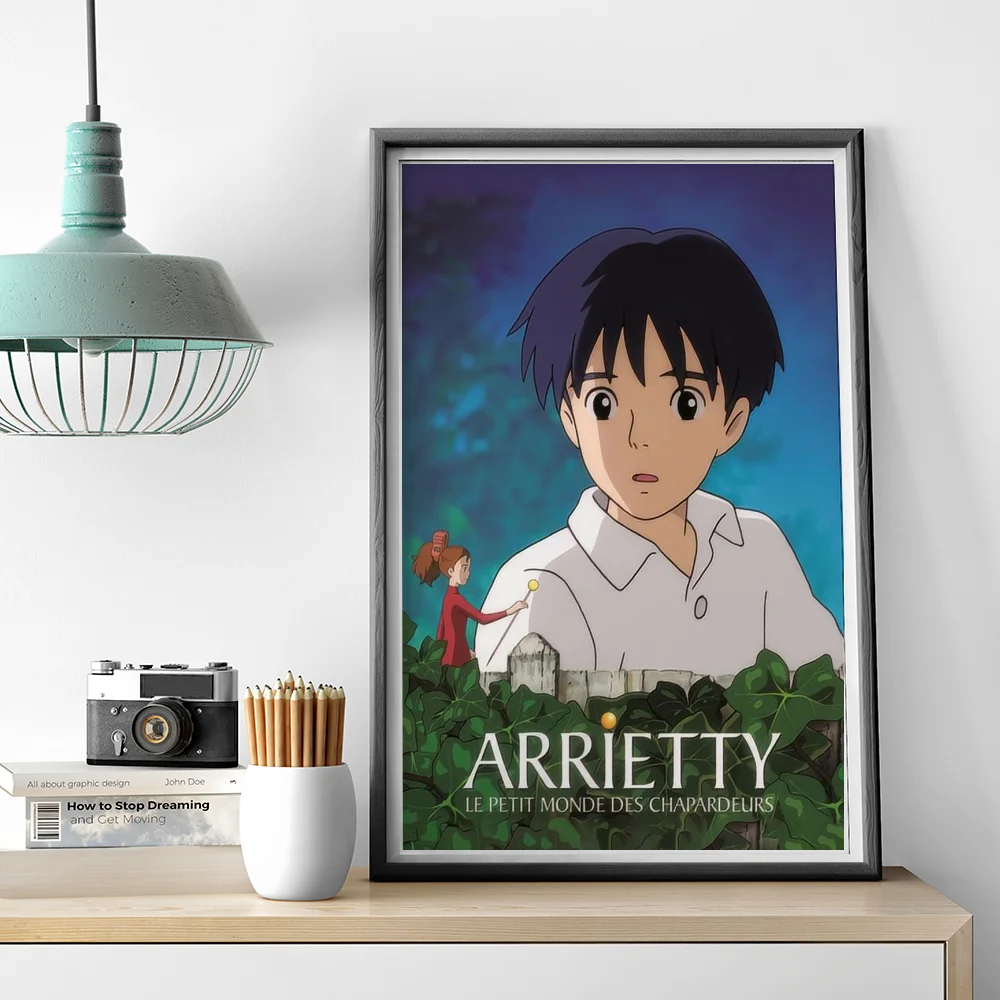 1 قطعة أنيمي B-Borrowers Arrietty المشارك ذاتية اللصق الفن ورق مقاوم للماء ملصق مقهى بار غرفة جدار ديكور