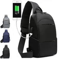 Men's Waterproof USB Multifunction Crossbody Fashion Designer Shoulder Bags Messenger Chest Bag Short Trip Travel Pack for Male