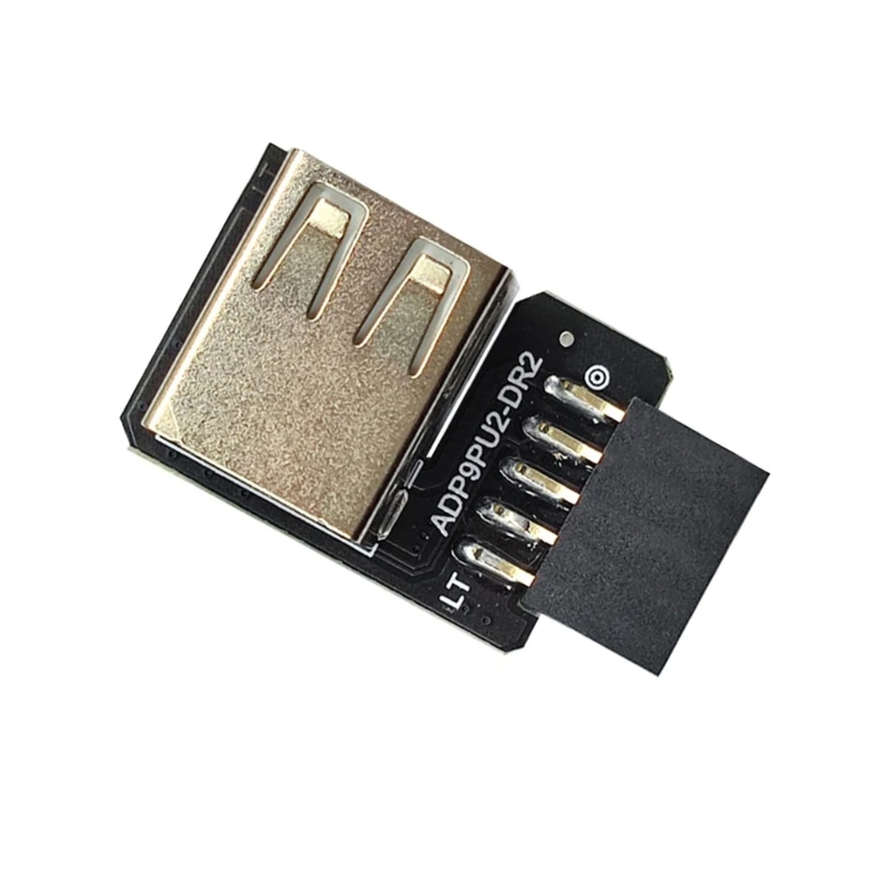 9Pin to 2 Port USB Adapter Connector Riser Internal Motherboard 9pin Female to Dual USB2.0 Female Adapter for USB Device