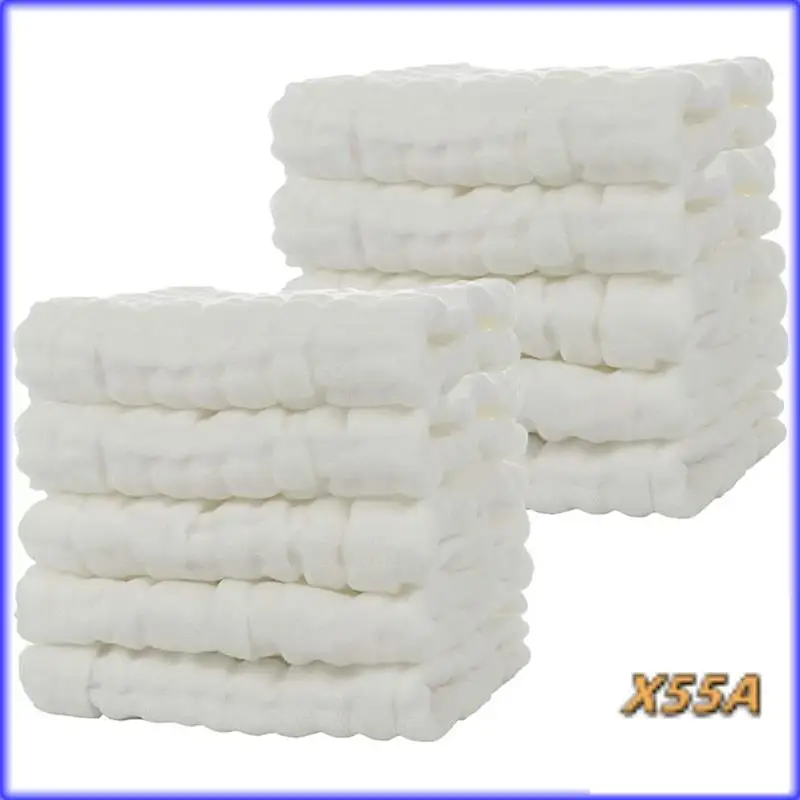 

XX-Baby Muslin Bath Towels, 40 Pack Of Reusable Soft Absorbent Cotton Baby Face Towel, For Baby's Delicate Skin White