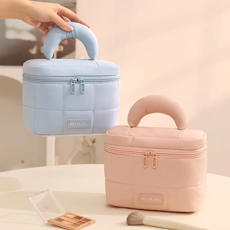 High Capacity Portable Travel Cosmetic Bag Women's Handheld Shower Kit Organizer Waterproof Makeup Brush Storage Pouch