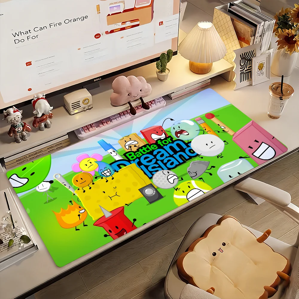 Cartoon Battle for Dream Island Mauspad, rutschfeste Gummi-Gamer-Balance-Computermatte, Dekoration, Schreibtischunterlage, Laptop, Büro, groß
