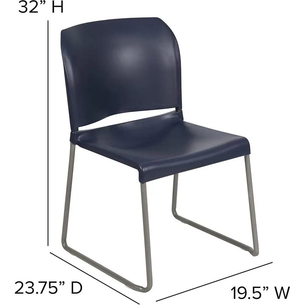 Home and Office Navy Full Back Contoured Sled Base Stack Chair