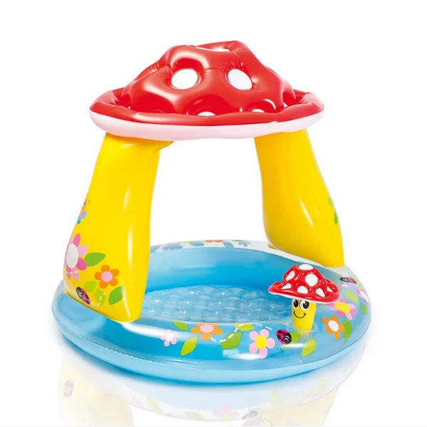 Mushroom inflatable swimming pool circular shading household children's play pool thickened baby bathtub