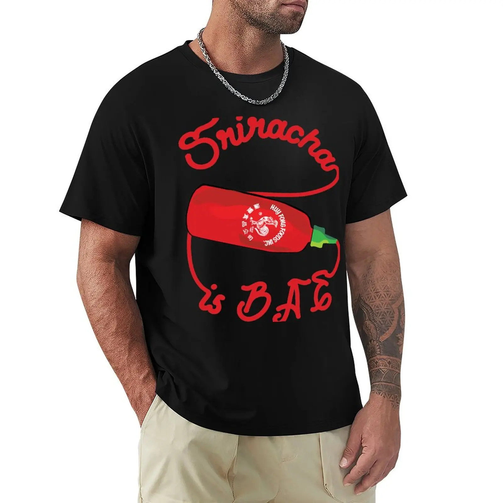 Sriracha es mi favorita - Camiseta roja asiática con estampado de comida asiática y salsa picante, camiseta para vacaciones de verano