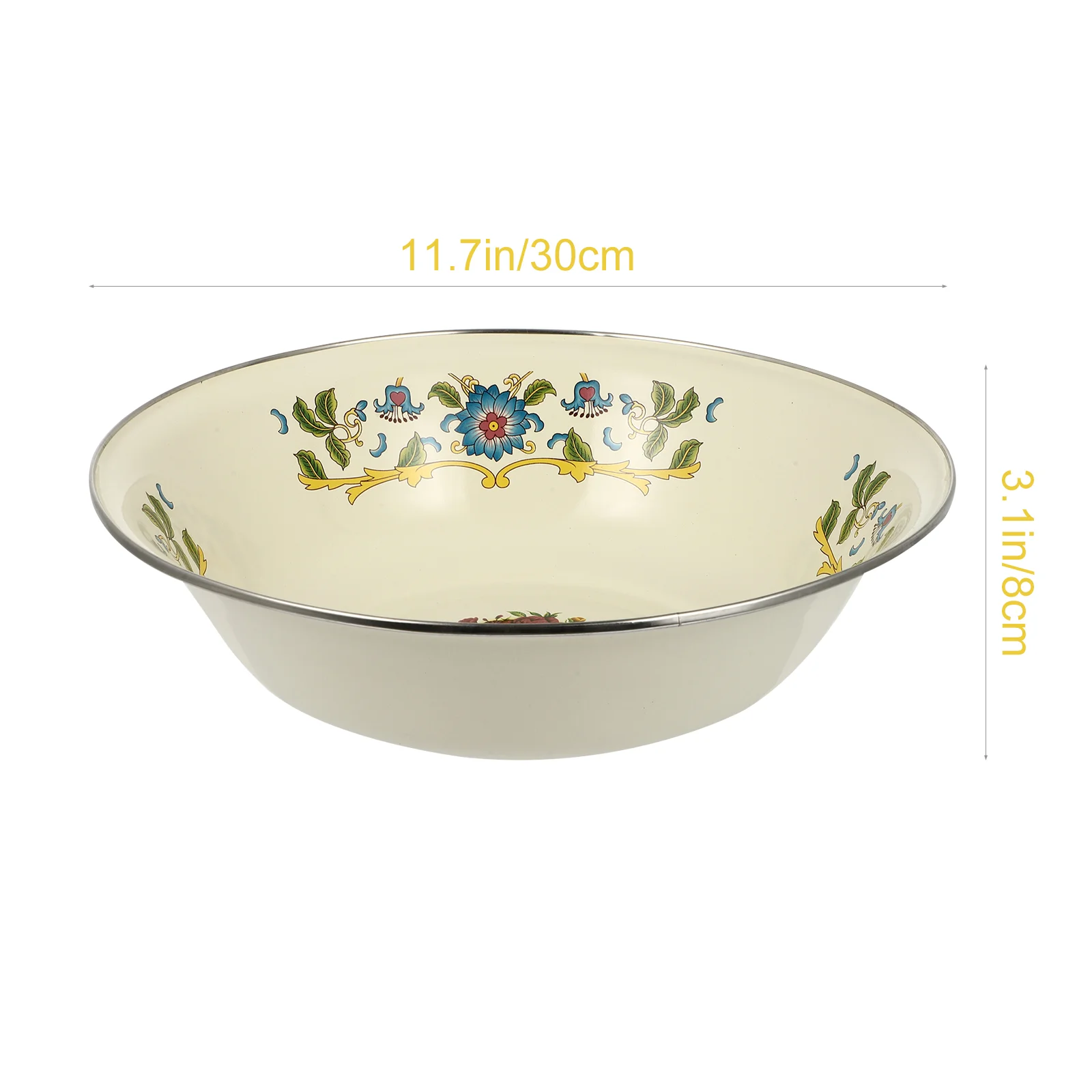 Enamel Mixing Bowl Vintage Enamel Basin Vintage Washing Basin Kitchen Bowl Soup Basin Egg Beating Bowl Plate Dish Noodles