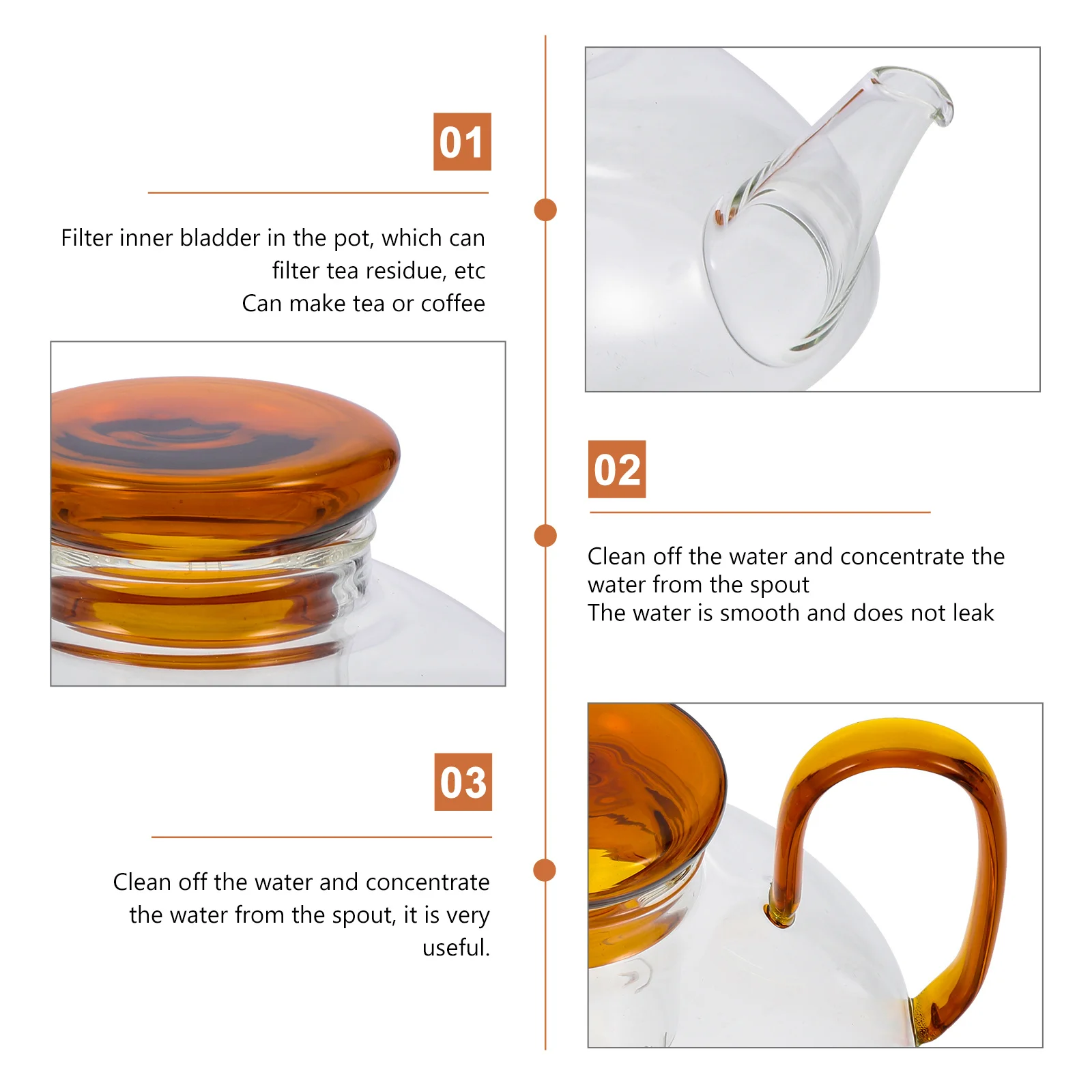 

Glass Teapot Household Coffee Pot Japanese Style Kitchen Water Kettle Lightweight Tea Pot for Home Glass Teapot