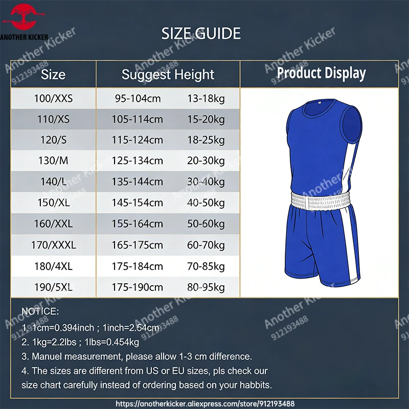 Sanda Wushu Boxing Uniform Black Blue Red Muay Thai Shorts Shirt Men Women Kids Kickboxing Martial Arts MMA Fight Training Pants