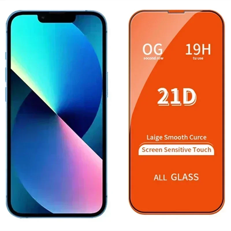 5 قطعة 21D المقسى 15 16 14 برو ماكس X XR XS ماكس حامي الشاشة آيفون 13 11 16 12 Mini 7 8 Plus SE 202 غطاء كامل الزجاج #6