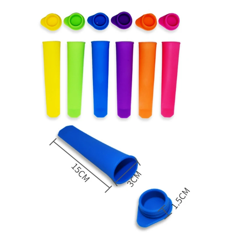 TKOH-30 piezas de moldes para paletas de verano, moldes para helado de silicona de grado alimenticio de colores aleatorios DIY para cocina