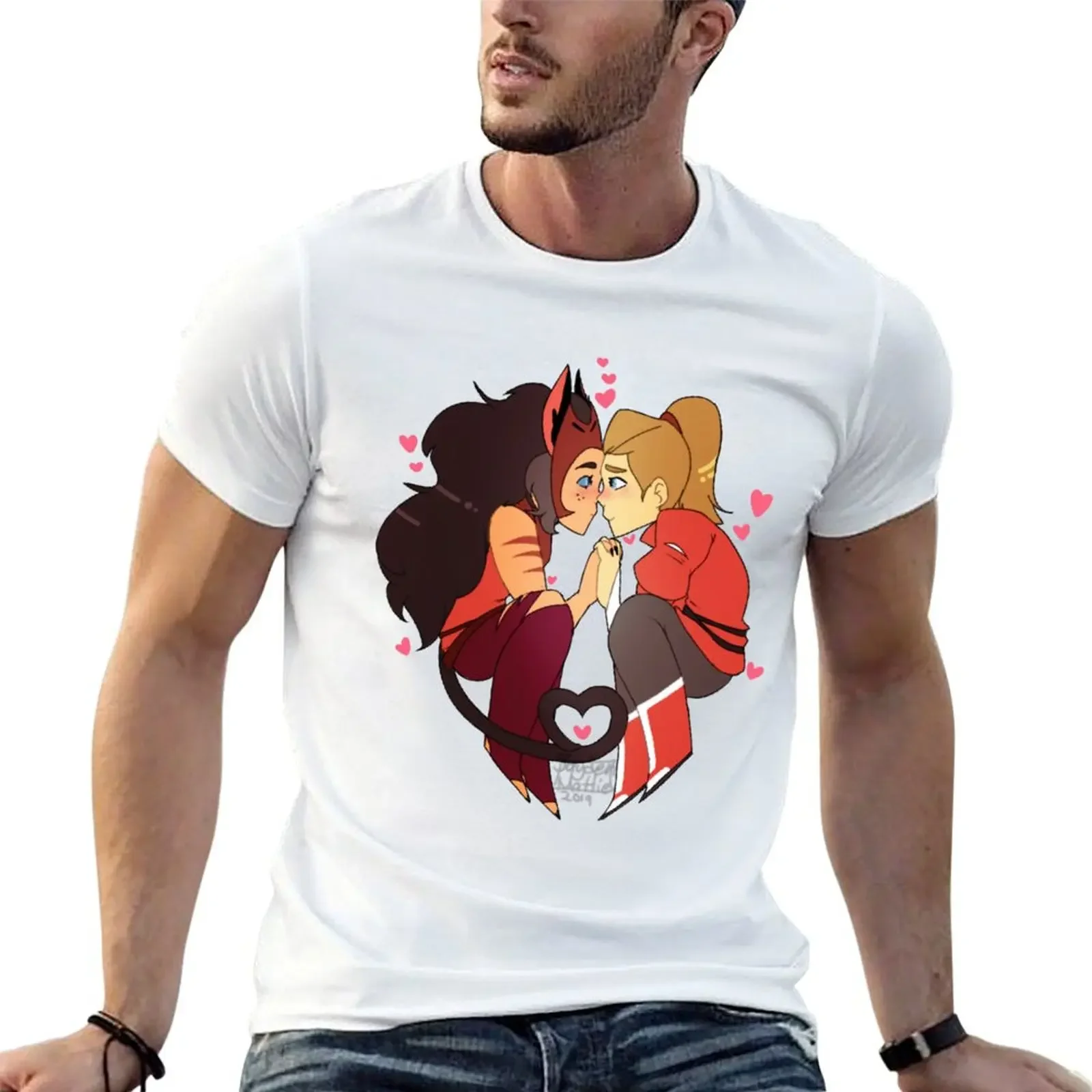 Catradora T-Shirt korean fashion customs design your own plus size tops Short sleeve tee luxury clothes men