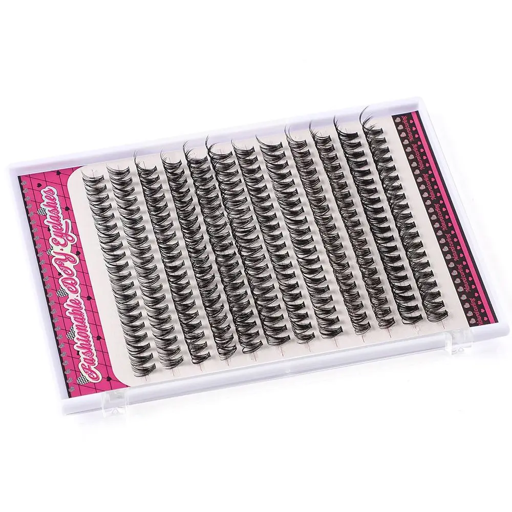 with Lash Bond and Seal Lash Tweezers Lash Brush Lash Clusters 240Pcs Mixed 8-16mm Eyelash Extension Kit