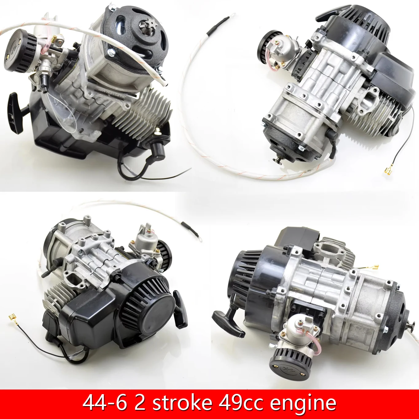 44-6 Electric Starter Puller 49cc 2 stroke Engine For Mini Pocket Scooter Dirt Bike Mini ATV Quad bike DIY Modified Vehicle