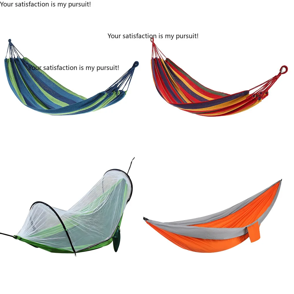 Widen Anti-rollover Nylon Hammock, Portable Parachute Fabric Double Swing Chair for Outdoor Camping