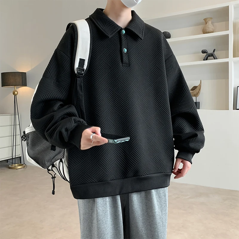 

Мужской весенне-осенний модный тренд, искусственный топ из двух предметов для спорта и отдыха на открытом воздухе, свободный и удобный универсальный топ с воротником