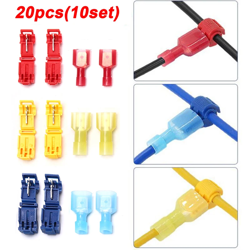 20 Pcs T-connector Wire Connectors Branch Wire Clips For Downlights Break-free Wire Clips Quick Connect Clips