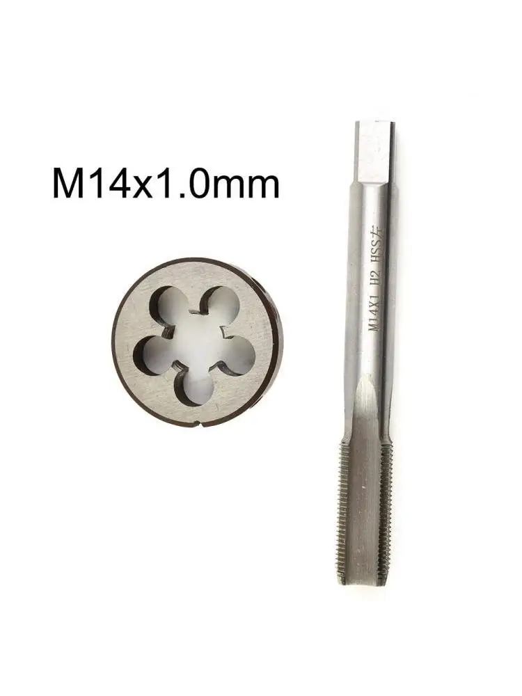 HSS M14x1.0mm robinet et M14x1.0mm filetage métrique outils de travail des métaux à gauche M14x1 robinet + jeu de matrices rondes accessoires d'outils électriques