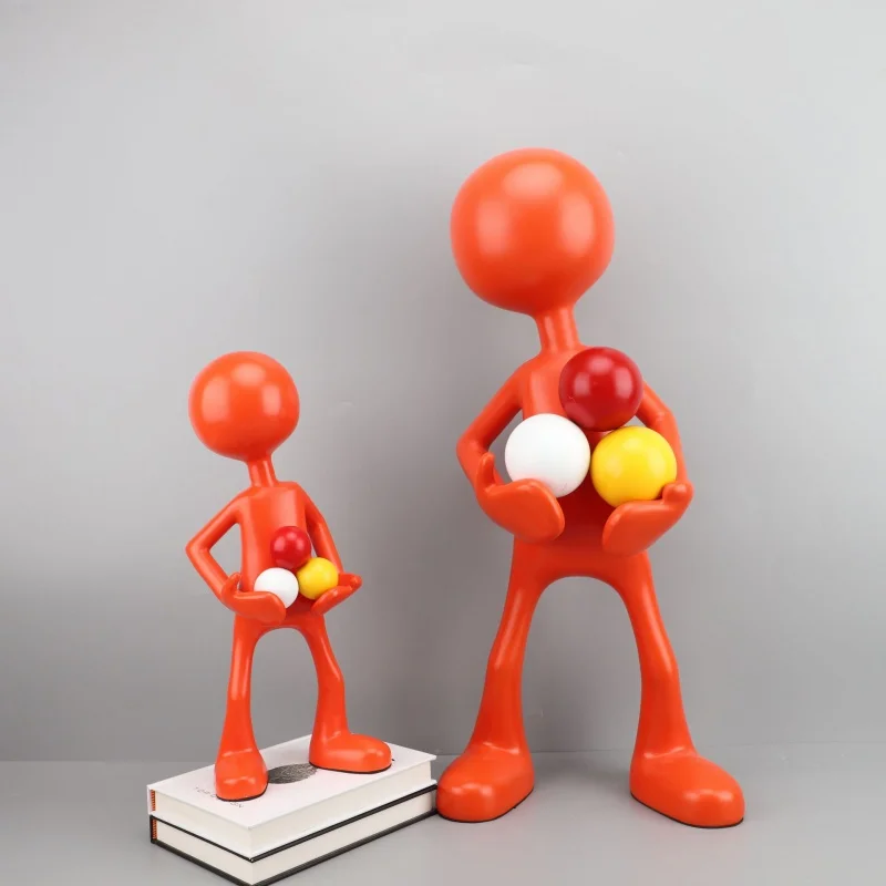 Modern Creative Orange Balance Ball Character Decoration Model Room Office Study Living Room TV Cabinet Home Decoration