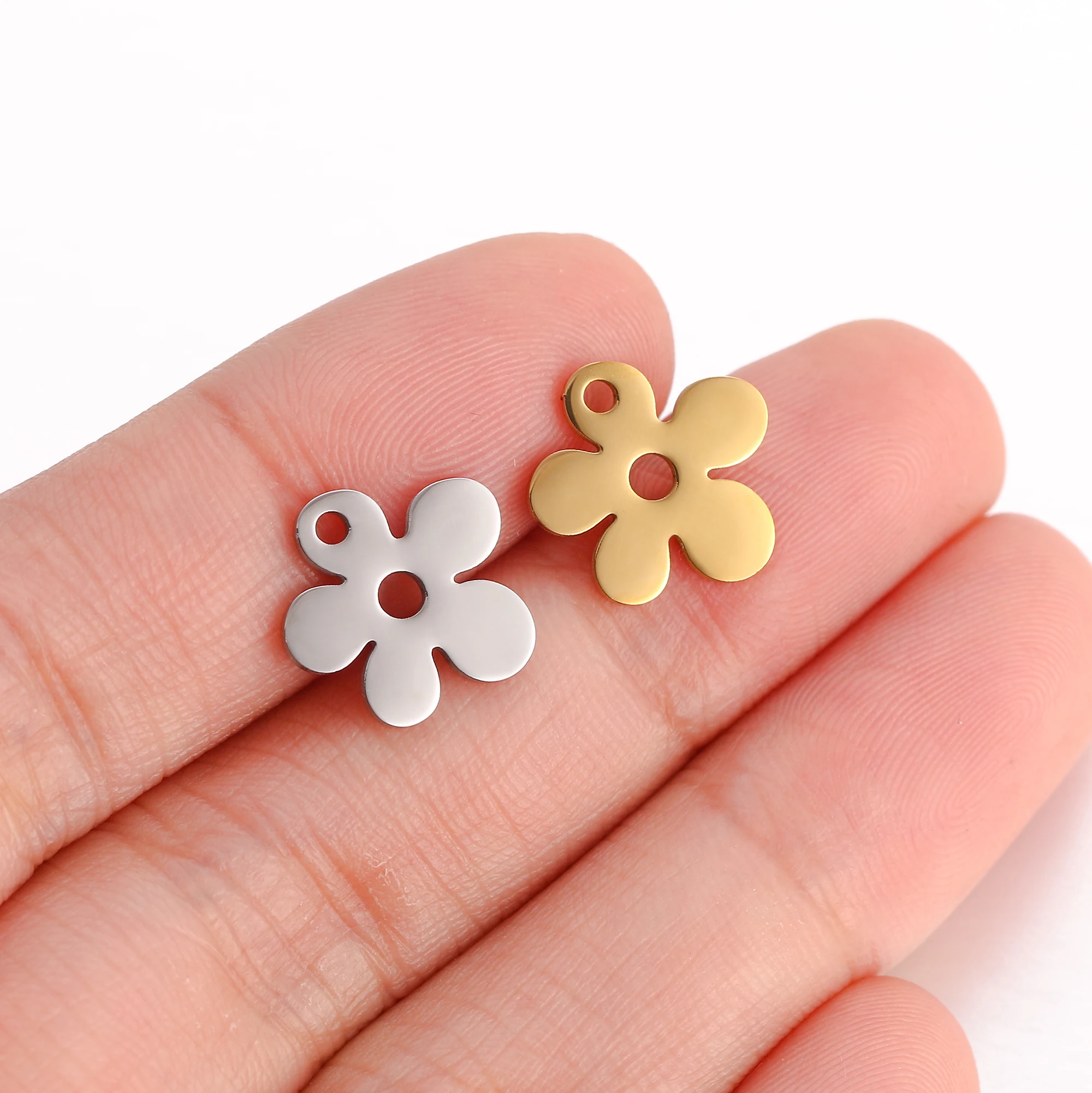 5PCS Nette Sonne Blume Charms Rose Blume Gold Farbe Charme Für Schmuck Machen Liefert DIY Halskette Ohrring Armband Zubehör – Detail 8