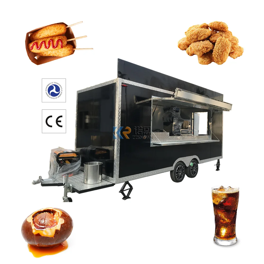 2023 Retail Automatic Food Truck Usa Trailer For Coffee Street Kiosk Fully Equipped Ice Cream Coffee Fast Food Truck