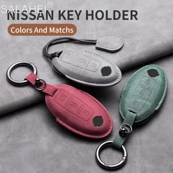 Sheepskin Car Key Case Cover For Nissan Tiida Qashqai J11 J10 Micra Kicks Altima X-Trail Fuga Navara Leaf Note Sentra Murano