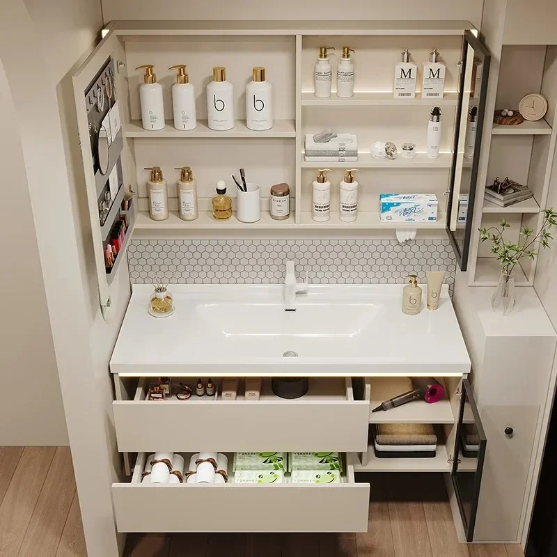 

Flexible Trendy Vanity Modern Salon Storage Organizer Jewelry Bathroom Cabinet Simple Stores Terrace Mobiletto Trendy Furniture