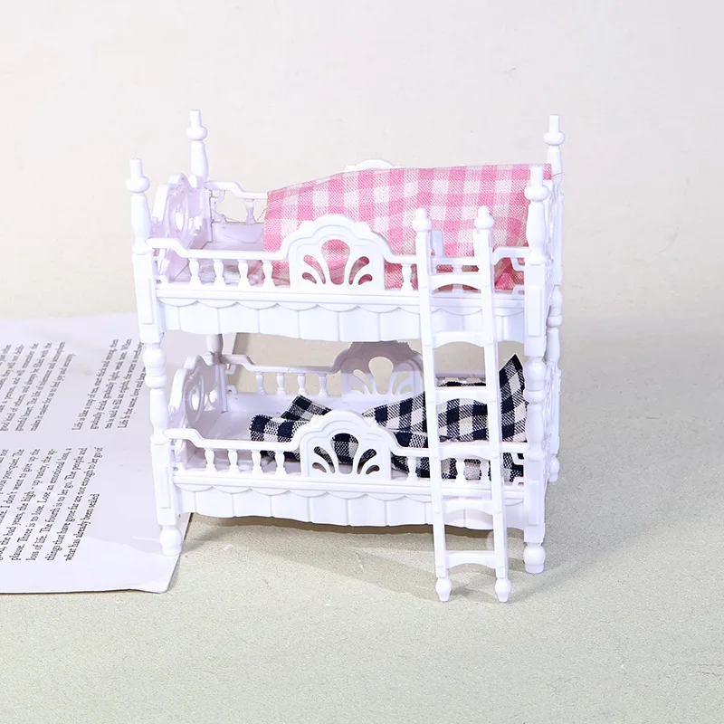 Best  Miniature Simulation Double Layer Bed Bunk Model OrnamentdiyHandmade Landscaping Decoration Dollhouse Bedroom Ornament