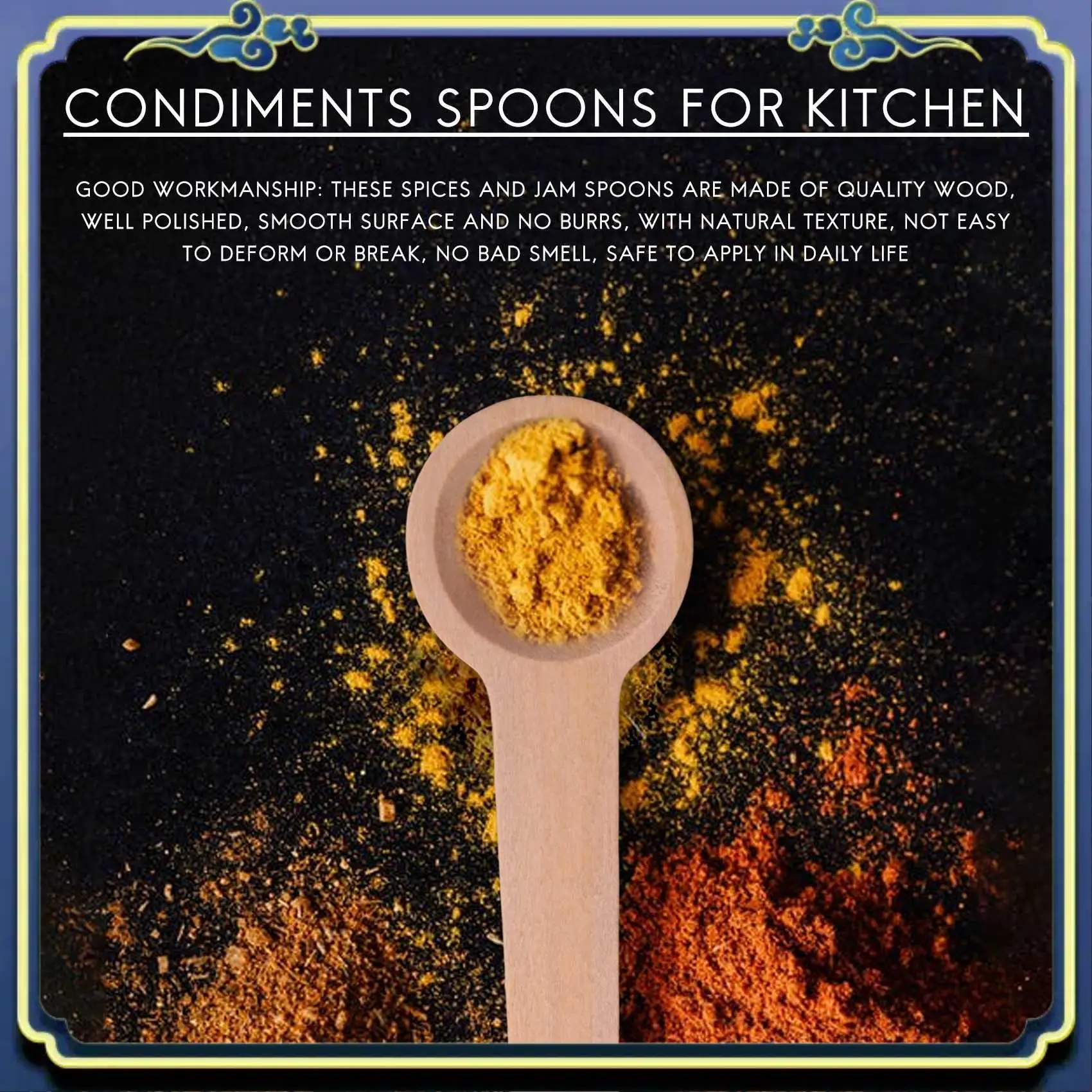 A56P-100 Pieces Mini Wooden Spoons Small Wooden Spoons Condiments Salt Spoons For Spice Jam Coffee Condiment Honey Teas Sugar
