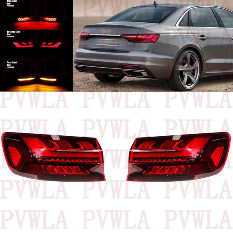 

LED Tail Light For Audi A4 B9 2021 2022 2023 LHD European version 1 Pair Outer Side Rear Lamp Brake Light Car accessories