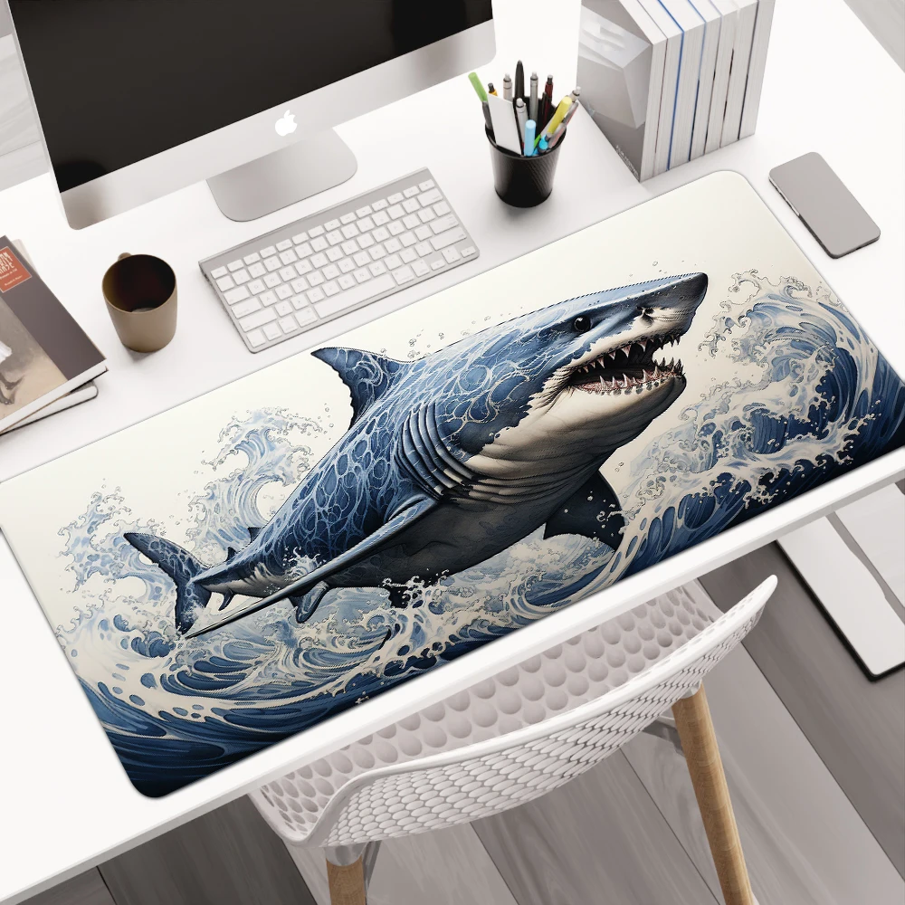 Shark Mouse Pad, Ocean Lover Gifts, Sea Turtle Animal Table Mat Large Gaming Mouse Pad Gifts for Gamers Desk Decor