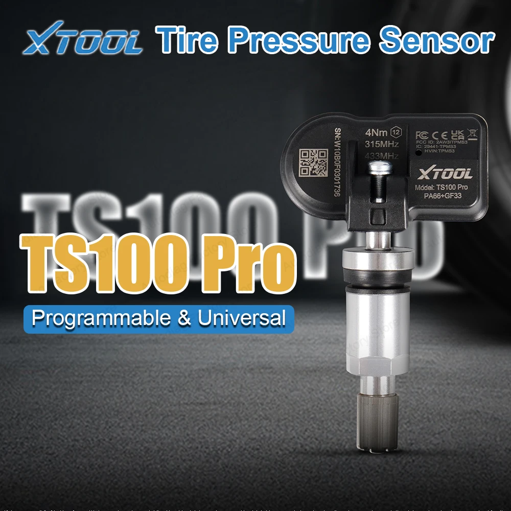 XTOOL TS100 PRO 2-en-1 capteur TPMS 315MHz 433MHz Programmable universel capteur de pression des pneus automobile outil de réparation des pneus de voitures