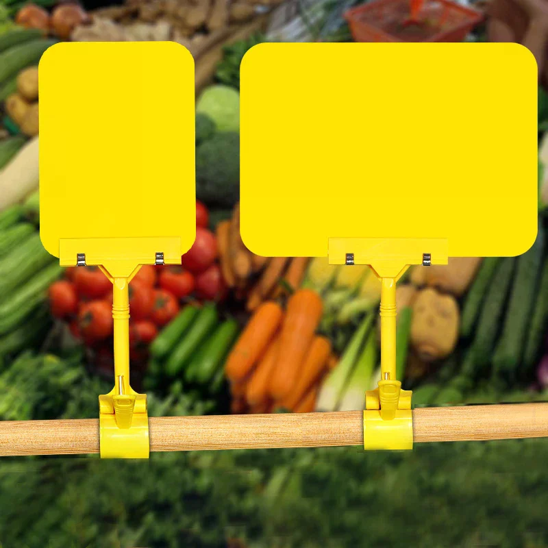 1 Pcs Fruit Price Tag Merchandise Display Wear-resistant Sign Holder Clip Food Advertising PVC Waterproof Whiteboard Clip