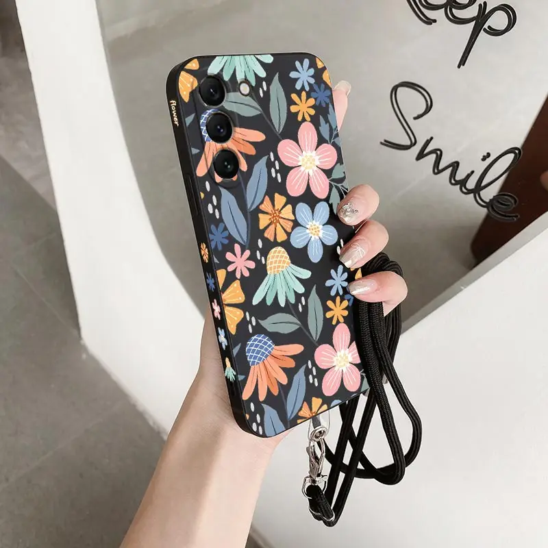 S23 Profusion Flowers Silicone Phone Case For Samsung S22 S22Plus S23 S23FE S23Plus S23Ultra S21FE S20 S24 S24Plus Cover