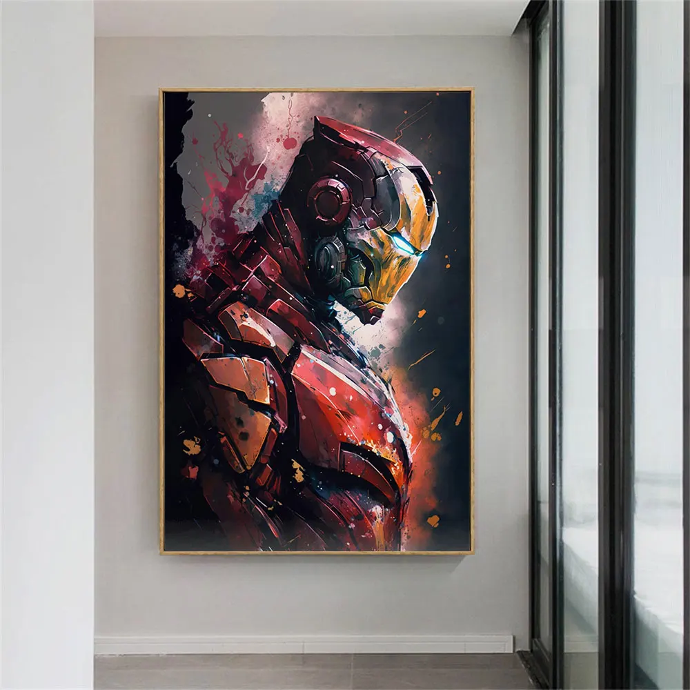 

Disney Iron Man Poster Abstract Print Canvas Painting Graffiti Classical Portrait Wall Art Picture For Living Room Home Decor